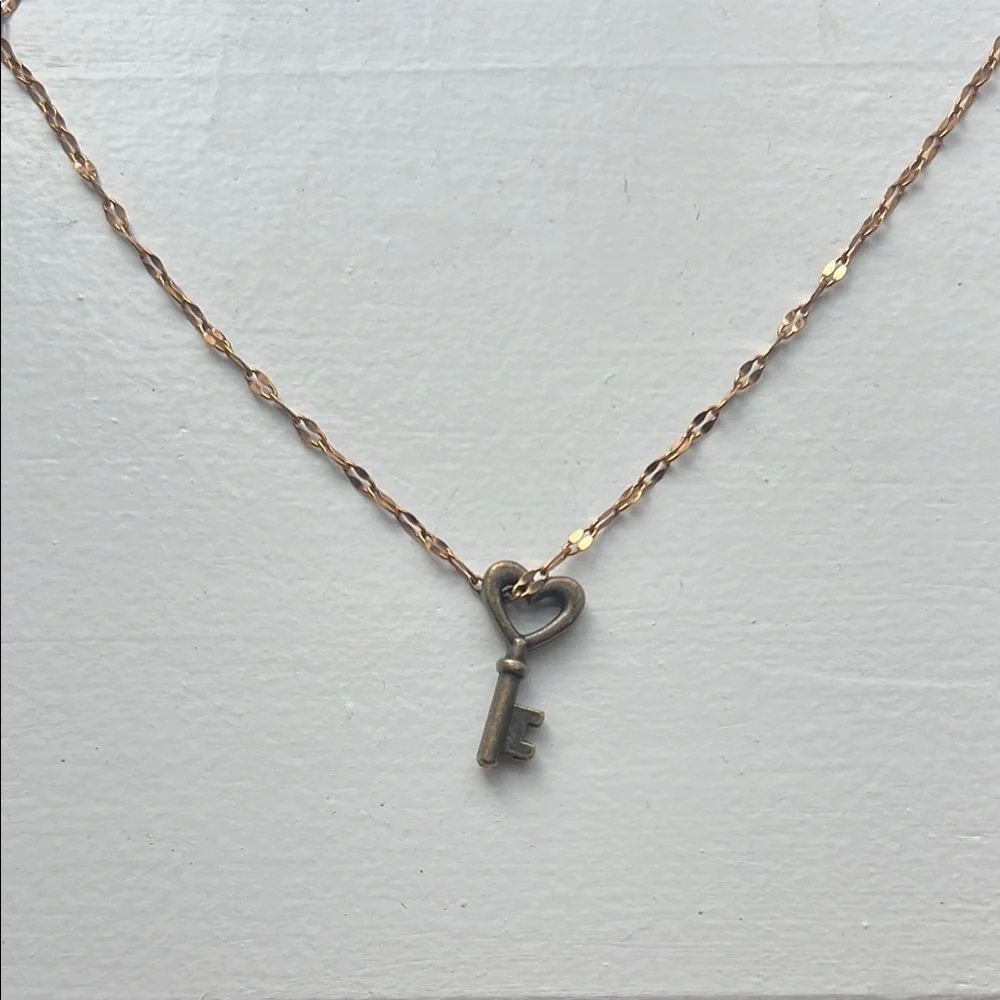 Gold Key Pendant Necklace